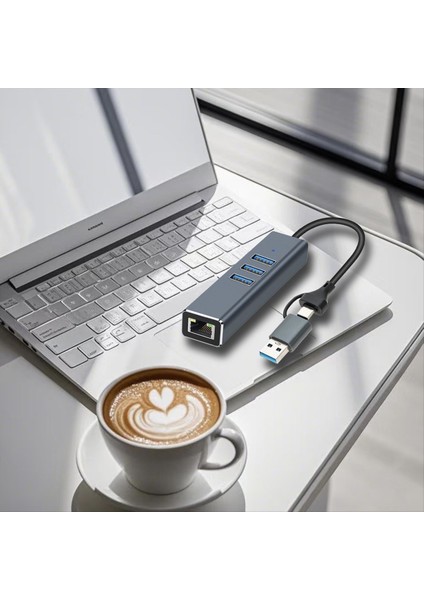 2 Inç Usb/usb-C 1gbps Hub Yerleştirme Istasyonu USB-RJ45 1000MBPS Adaptör USB 3.0 Hub Gigabit Ağ Kartı Dock Uzantısı (Yurt Dışından) indirimleri