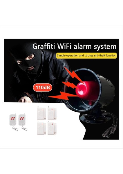 433MHZ Kablosuz Alarm Siren Sistemi Ev Güvenliği Hırsız Alarmı ile Kapı Sensörü Uzun Menzilli Kurulum Us Fiş (Yurt Dışından) modelleri