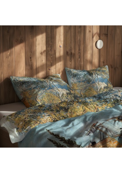 Bordighera & Arles'teki Langlois Köprüsü Çift Taraflı Nevresim Takımı 200 cm x 220 cm fiyatları