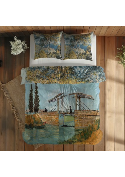 Bordighera & Arles'teki Langlois Köprüsü Çift Taraflı Nevresim Takımı 200 cm x 220 cm fırsatları