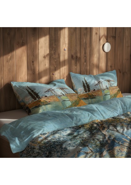 Bordighera & Arles'teki Langlois Köprüsü Çift Taraflı Nevresim Takımı 200 cm x 220 cm indirimleri