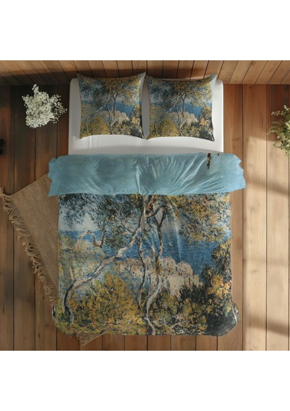 Bordighera & Arles'teki Langlois Köprüsü Çift Taraflı Nevresim Takımı 200 cm x 220 cm