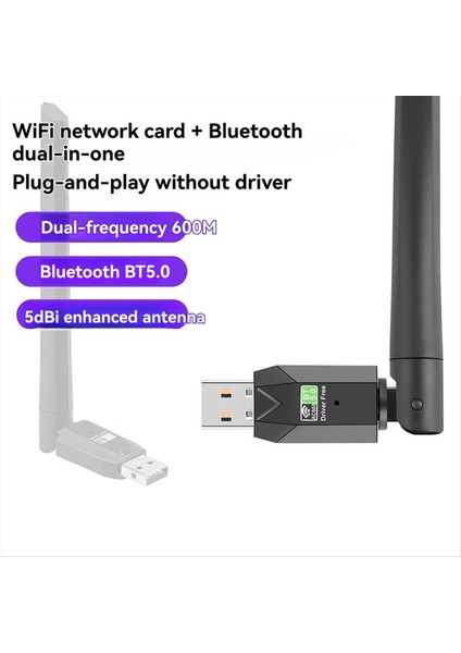 600MBPS USB Wifi Bluetooth Adaptör 2 In1 Ağ Kartı 2.4g 5ghz Çift Bant Wi-Fi Anten Mini Kablosuz Alıcı (Yurt Dışından) fiyatları
