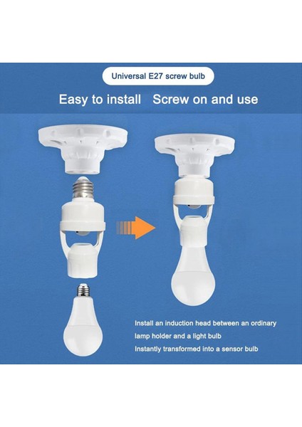 Akıllı E27 Pır Hareket Sensörlü Ampul Soket Adaptörü Otomatik Açma/kapama Radar Indüksiyonlu ve Ayarlanabilir Kızılötesi (Yurt Dışından) modelleri
