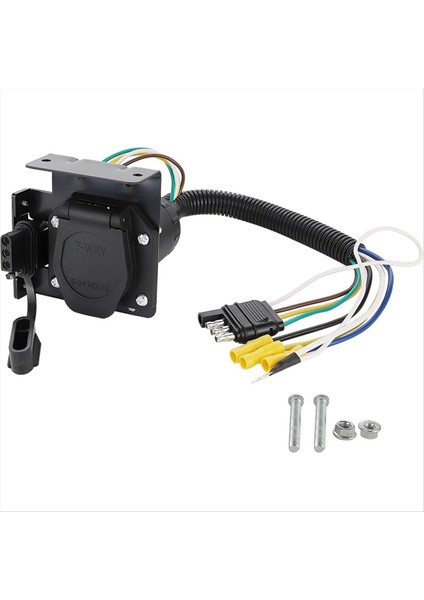 4 Yollu Düz Ila 7 Yollu ve 4 Yollu Düz Dişi Römork Kablo Bağdaştırıcısı Konektör Kiti, 4 Yönlü Düz Araç Tarafı Soketi Uyarlama (Yurt Dışından)