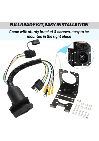 4 Yollu Düz Ila 7 Yollu ve 4 Yollu Düz Dişi Römork Kablo Bağdaştırıcısı Konektör Kiti, 4 Yönlü Düz Araç Tarafı Soketi Uyarlama (Yurt Dışından) fiyatları