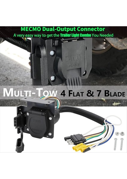 4 Yollu Düz Ila 7 Yollu ve 4 Yollu Düz Dişi Römork Kablo Bağdaştırıcısı Konektör Kiti, 4 Yönlü Düz Araç Tarafı Soketi Uyarlama (Yurt Dışından) modelleri