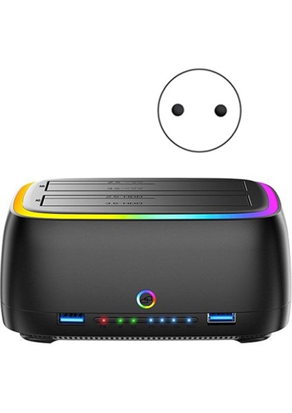 Çift Yuvalı Rgb Sabit Sürücü Istasyonu Hub/tf/sd Usb3 0 - Sata Tip-C HDD Bağlantı Istasyonu 2 5/3 5 Inç Hdd/ssd Ab Tak Için (Yurt Dışından) indirimleri