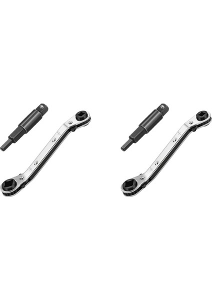 2x Hvac Servis Anahtarı Klima Vanası Cırcır Anahtarı (1/4 Inç 3/8 Inç 3/16 Inç 5/16 Inç) Altıgen Uç Adaptörü ile (Yurt Dışından)