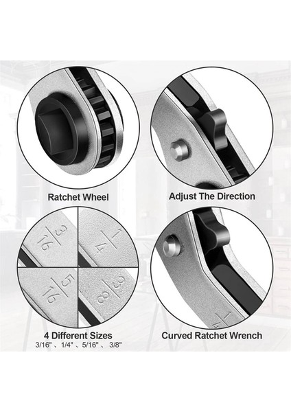 2x Hvac Servis Anahtarı Klima Vanası Cırcır Anahtarı (1/4 Inç 3/8 Inç 3/16 Inç 5/16 Inç) Altıgen Uç Adaptörü ile (Yurt Dışından) fırsatları