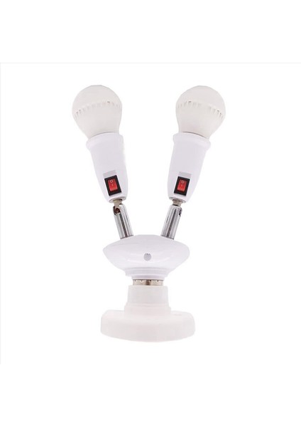 2x 360 Derece Ayarlanabilir - 2&#39 Si 1 Arada E27 Ayırıcı Soket Adaptörü E27 Standart LED Ampul Soket Adaptörü (Yurt Dışından) fırsatları