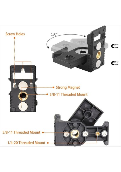 Kızılötesi Seviye L-Şekilli Adapte, Duvar Tavan Montajı Için Manyetik Pivot Taban, Standart 1/4 Inç, 5/8in Ipliğe Alternatif (Yurt Dışından) fiyatları