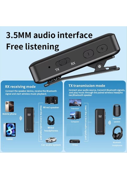 Bluetooth 5.3 Audio Verici Alıcı Kablosuz 3.5mm Aux Ses Adaptörü Tv Araba Kulaklıkları Için Bluetooth Verici (Yurt Dışından) modelleri