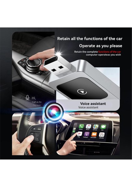 2 In1 Kablosuz Carplay Android Otomatik Akıllı Aı Kutusu Carplay Adaptörü Wifi ve Bluetooth Kablolu Carplay - Kablosuz Carplay (Yurt Dışından) modelleri