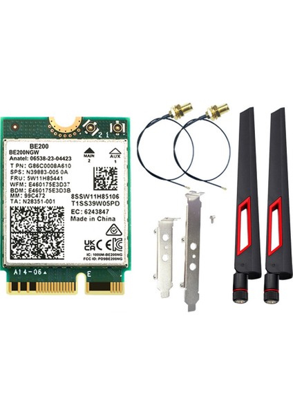 BE200 Wifi 7 KART+10DBI Anten 2.4g/5g/6ghz Bluetooth 5.4 Wifi Adaptör 8774MBPS WIN10/11 Için Kablosuz Ağ Kartı (Yurt Dışından)