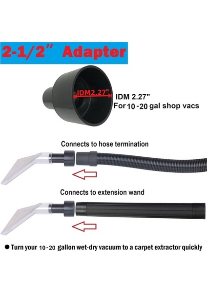 Şeffaf Halı Süpürgesi Aparatı 2-1/2in ve 1-7/8in ve 1-1/4in Adaptörleri ile Kanepe Halı Temizleme Memesi (Yurt Dışından) indirimleri