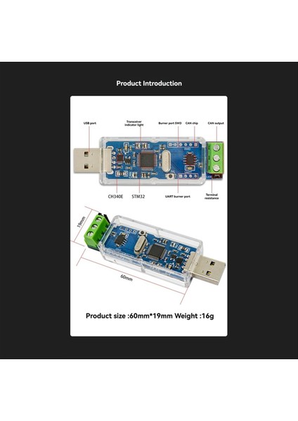 USB To Can Iletişim Modülü USB To Canbus Analijide Adaptörü Yapıyor TJA1051T (Yurt Dışından) indirimleri