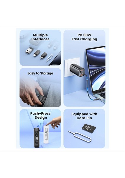 PD60W USB C Ila iPhone 15 Pro Max 5 Için C Kablosu 1 Kablo Şarj Kılıfı Samsung B Için Xiaomi Için USB Adaptör Kablosu (Yurt Dışından) indirimleri