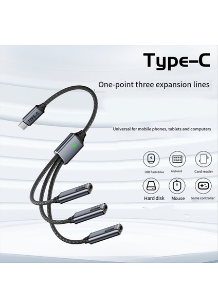 Splitter Kablo Otg USB Hub 2 0 Erkek Kadın Uzatma Kablosu Veri Şarj Adaptörü Telefon Yazıcı Için USB Flash Type-C (Yurt Dışından) modelleri