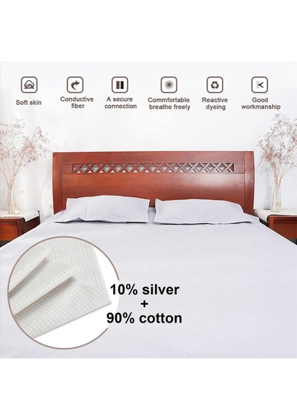 2 Takım 27X52 Inç Topraklama Levhası Iletken Gümüş Elyaf Malzeme Cilt Dostu ve Uyku Sini Artırın Ab Fişi (Yurt Dışından) indirimleri