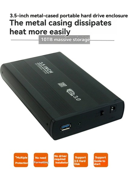 3 5 Inç HDD Kutusu USB 3 0 Sata Harici Sabit Sürücü Muhafazası Hızlı Sabit Disk Okuyucu Adaptörü Ab Tak Gümüş (Yurt Dışından) modelleri