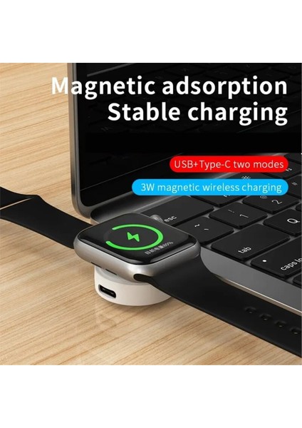Manyetik Saat Kablosuz Şarj Cihazı Izle 8 7 6 5 4 3 Se Ultra Dock Adaptörü Taşınabilir Pd USB Hızlı Şarj Istasyonu Beyaz (Yurt Dışından) modelleri