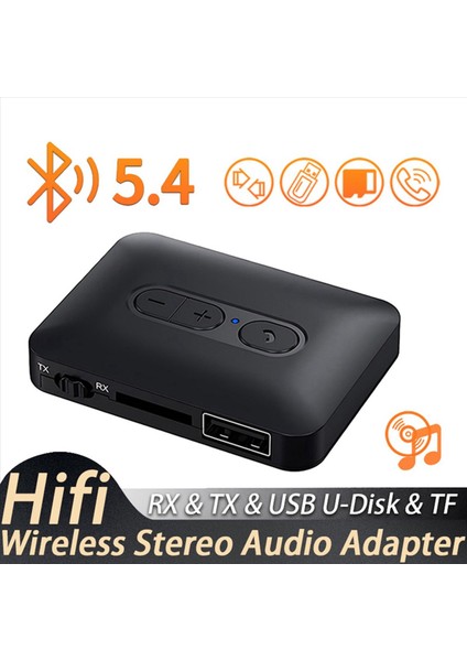 3x Bluetooth 5 4 Ses Alıcı Verici Desteği USB U-Disk/tf Kart Aux Stereo Hıfı Kayıpsız Müzik Kablosuz Adaptör (Yurt Dışından) modelleri