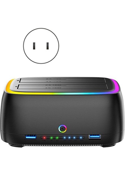 Çift Yuvalı Rgb Sabit Sürücü Istasyonu Hub/tf/sd Usb3 0 - Sata Tip-C HDD Bağlantı Istasyonu 2 5/3 5 Inç Hdd/ssd Abd Tak Için (Yurt Dışından) fiyatları