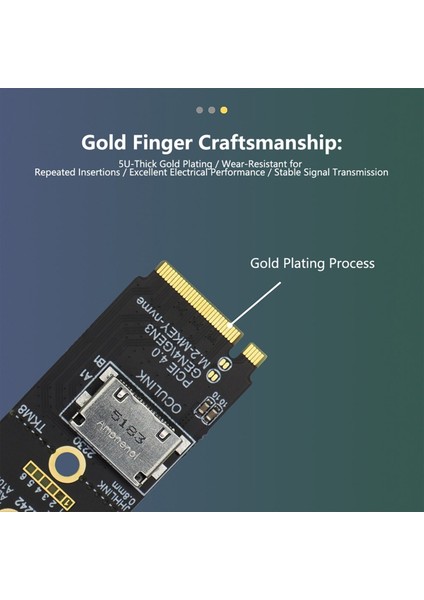 Oculink Sff 8612 - M 2 Için Nvme M-Key SSD SFF-8612 Kadın Yükseltici Kart Pcıe 4 0 X4 U 2 SSD Sabit Disk Dönüştürücü (Yurt Dışından) fırsatları