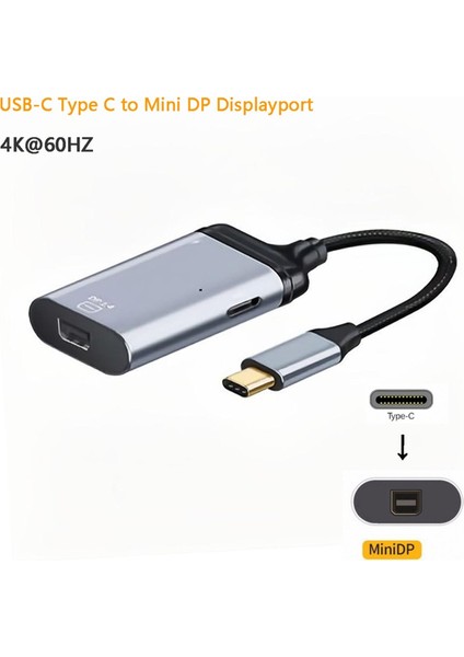 Mini Displayport Adaptörü Usb-C Tip C - Mini Dp Displayport Monitör Dönüştürücü 4K 2k 60hz Dişi Pd Güç Bağlantı Noktası ile (Yurt Dışından) modelleri