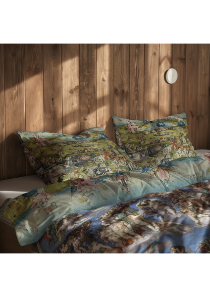 Dünyevi Zevkler Bahçesi & Son Yargı Çift Taraflı Nevresim Takımı 200 cm x 220 cm fiyatları