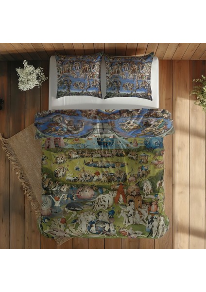 Dünyevi Zevkler Bahçesi & Son Yargı Çift Taraflı Nevresim Takımı 200 cm x 220 cm