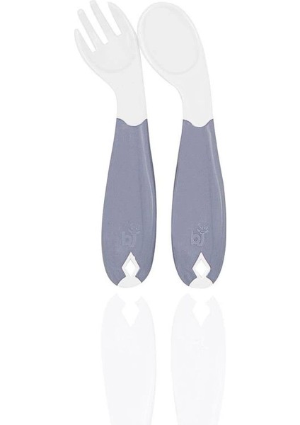 Bfs Açılı Mama Kaşık Çatal Takımı 703 Gri