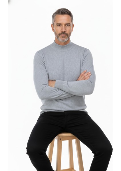 Erkek Kışlık Pamuklu Triko Ince Örme Yarım Balıkçı Yaka Kazak Rahat Kesim Tam Kalıp fiyatları