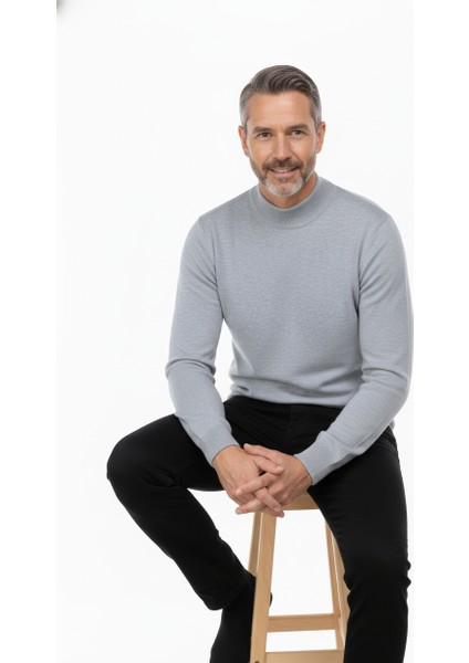 Erkek Kışlık Pamuklu Triko Ince Örme Yarım Balıkçı Yaka Kazak Rahat Kesim Tam Kalıp modelleri