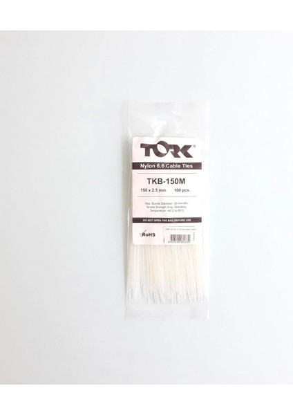 Tork Beyaz Kablo Bağı 2,5X150