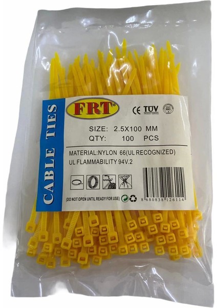 Frt Sarı 2,5X100 Kablo Bağı