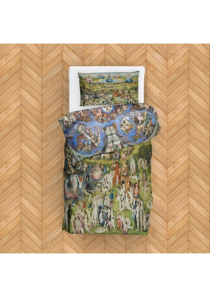 Dünyevi Zevkler Bahçesi & Son Yargı Çift Taraflı Nevresim Takımı 160 cm x 220 cm modelleri