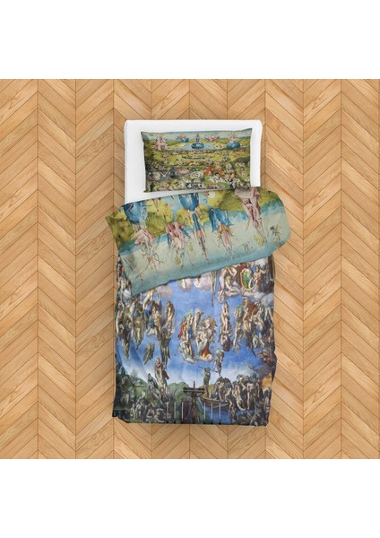 Dünyevi Zevkler Bahçesi & Son Yargı Çift Taraflı Nevresim Takımı 160 cm x 220 cm fırsatları