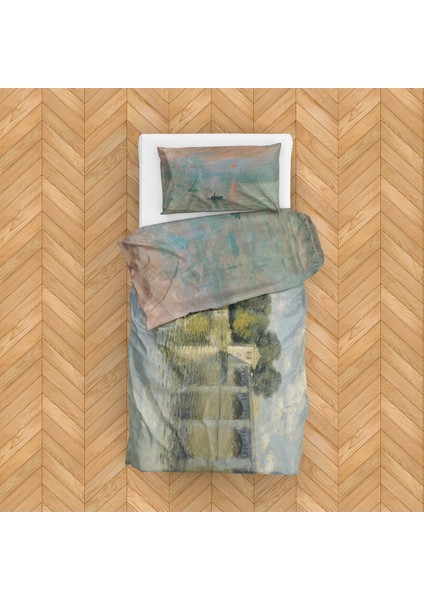 Impression, Sunrise & The Argenteuil Bridge Çift Taraflı Nevresim Takımı 160 cm x 220 cm modelleri