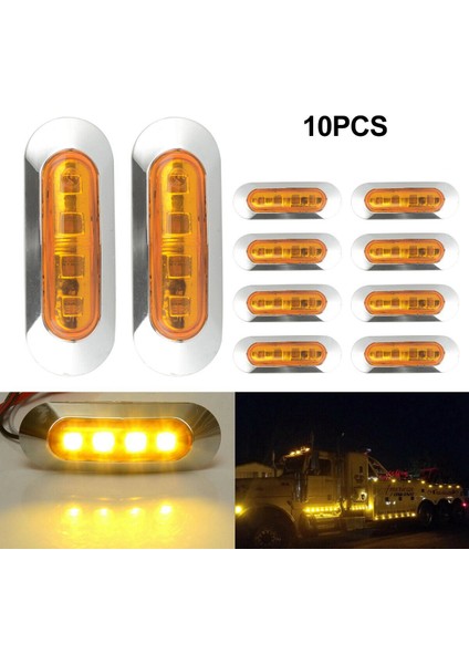 10X Amber LED Römork Kamyon Yan İşaret Işıkları 4LED Karavan Kampçısı 12V-24V (Yurt Dışından) indirimleri