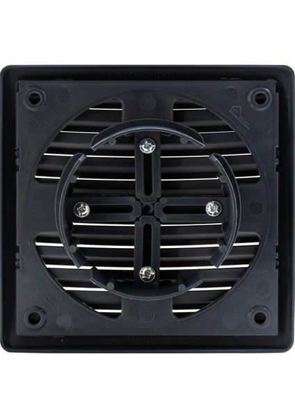 6461 Kare Baca Kapağı Duvar Menfezi Ayarlı (Füme)