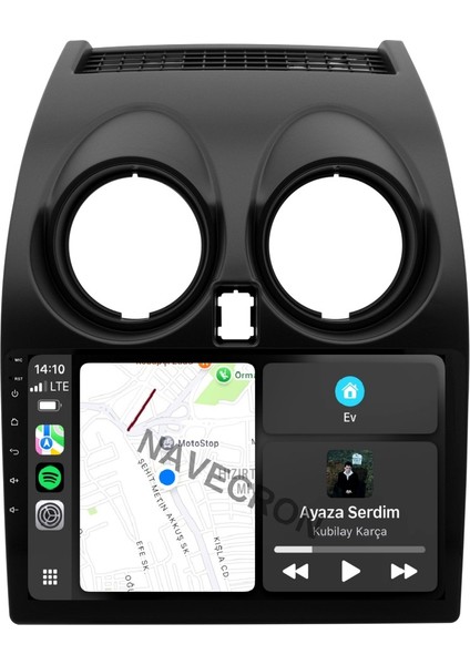 Nıssan Qashqaı 2007-13 9" Uyumlu Android Multimedia Gerçek 4/64 Kablosuz Carplay Geri Görüş Kameralı