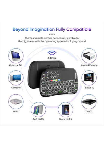 Mini Kablosuz Klavye Arka Işık Ingilizce Rusça Fransızca Ispanyolca Fly Air Fare 2 4g Touchpad Android Tv Kutusu Pc Için (Yurt Dışından) fiyatları