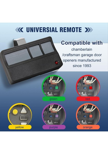 3 Adet Evrensel Garaj Kapısı Açacağı Uzaktan Uyumlu Liftmaster Chamberlain Craftsman 371LM 373LM 971LM 973LM (Yurt Dışından) modelleri