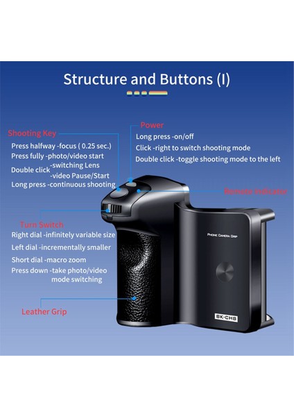 H8 Iphone Android Telefon Için Kademesiz Yakınlaştırma Selfie Kolu Kavrama Bluetooth Uzaktan Kumanda Sarsıntı Önleyici Fotoğraf Kolu (Yurt Dışından) fırsatları