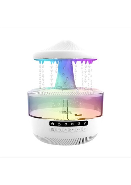 Yağmur Bulut Nemlendirici 350 ml Uçucu Yağ Difüzörü Bluetooth Hoparlör Yağmur Damlası Nemlendirici Gece Lambası ile Abd Plug (Yurt Dışından)