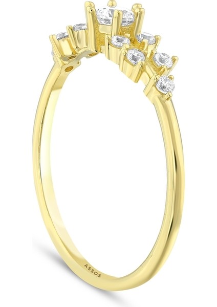 Taşlı Tasarım Altın Yüzük - 14K fiyatları