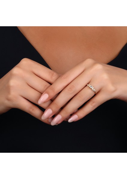 Taşlı Tasarım Altın Yüzük - 14K modelleri