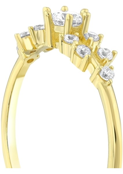 Taşlı Tasarım Altın Yüzük - 14K indirimleri